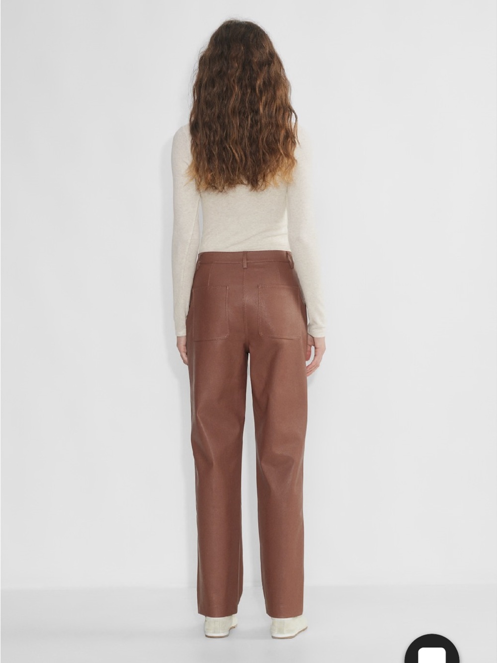 WILFRED FREE | Lucy High-Waisted UnReal Leather Utility Pants - Black - Picture 3 of 11